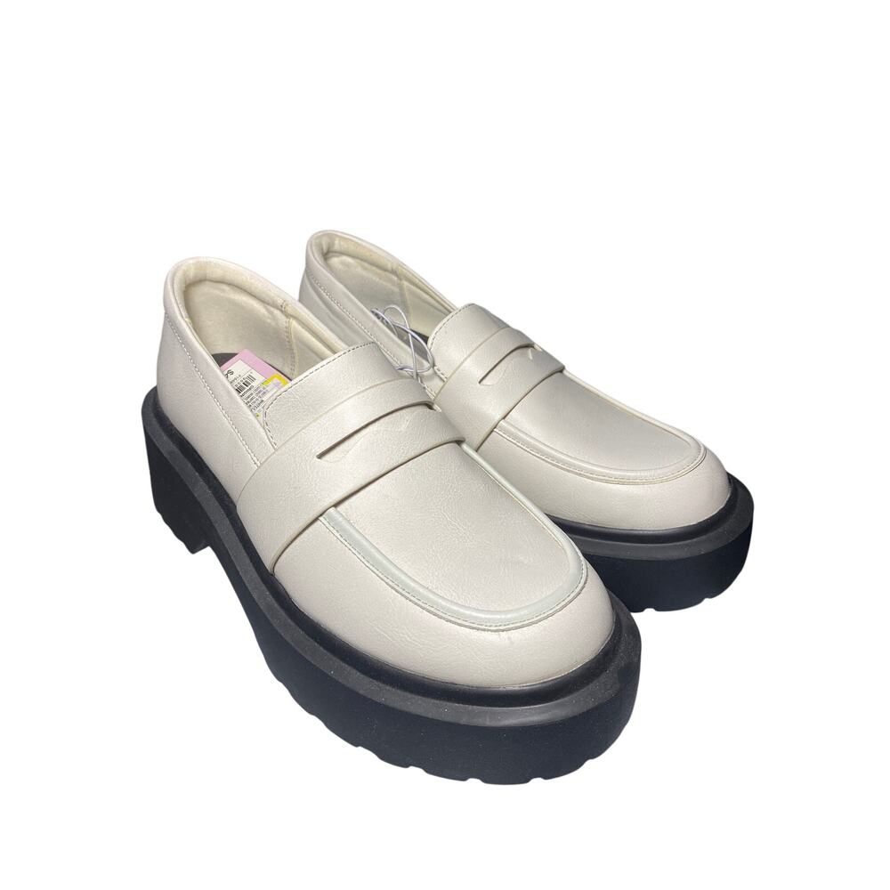 Wild Fable Cream Platform Penny Loafers Lug Sole Chunky Off White NWT